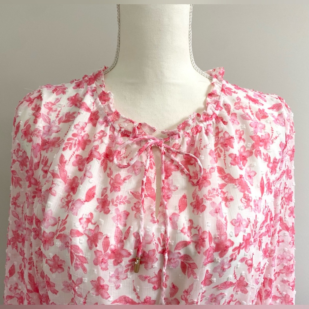 Skies&Blue Womens M Pink White Floral Dress Cottagecore Preppy Feminine Fairy - Picture 2 of 16